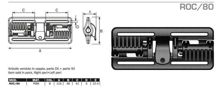 Пряжка быстрого сброса 2M ROC/80 Черный (ROC/80/47BLK) - фото 2