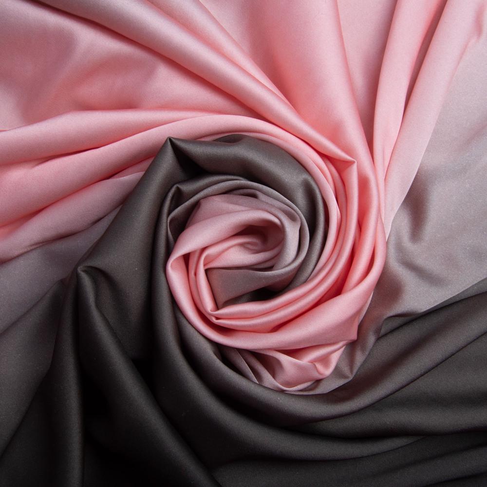 Ткань плательная атлас шелк деграде Розовый (22346)