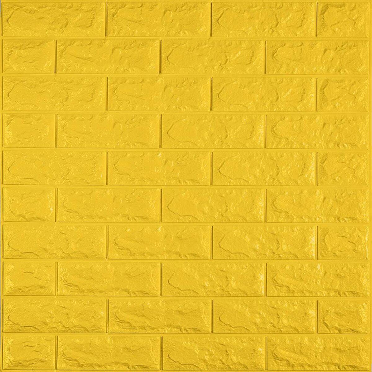 3D-панель Sticker Wall SW-00000049 самоклеящаяся 700х770х7 мм Желтый (1269297439)
