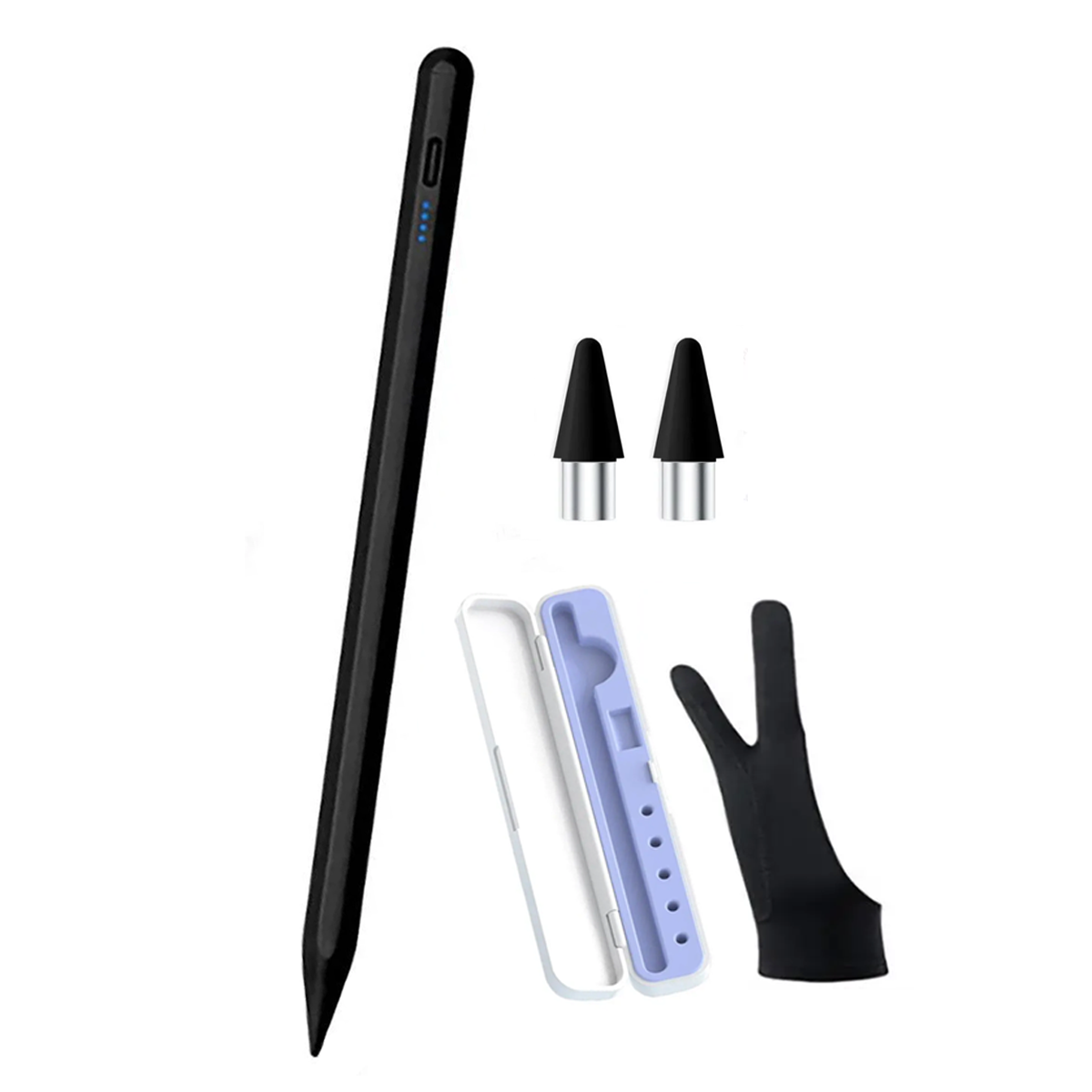 Стилус для планшета/мобильного телефона iOS/Android/Windows кейс/2 наконечника/перчатка Черный/Бело-сиреневый (180938) Стилус для планшета/мобильного телефона iOS/Android/Windows кейс/2 наконечника/перчатка Черный/Бело-сиреневый (180938)
