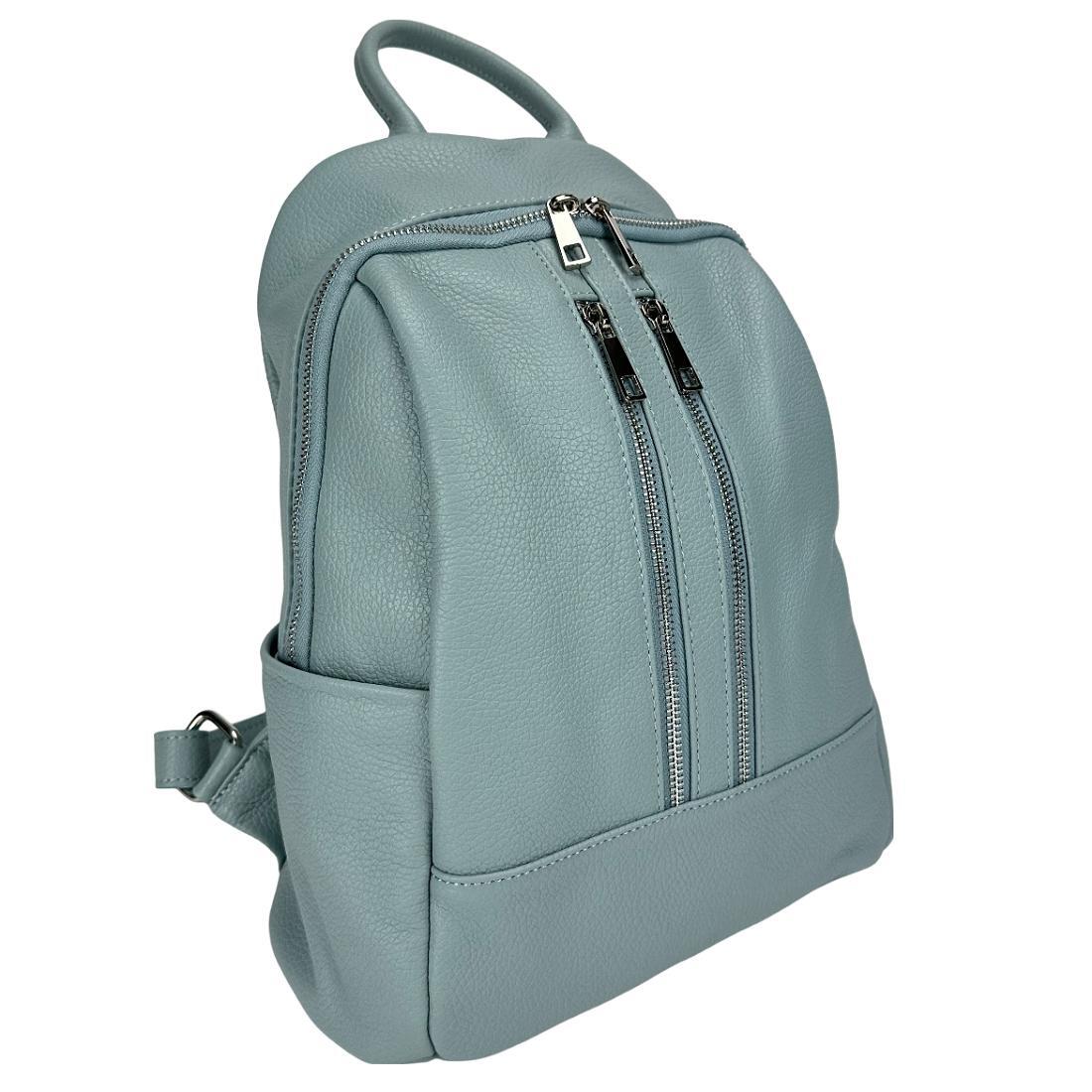 Городской рюкзак женский Royal Bag Italy F-IT-5553BL кожаный Голубой (6812)