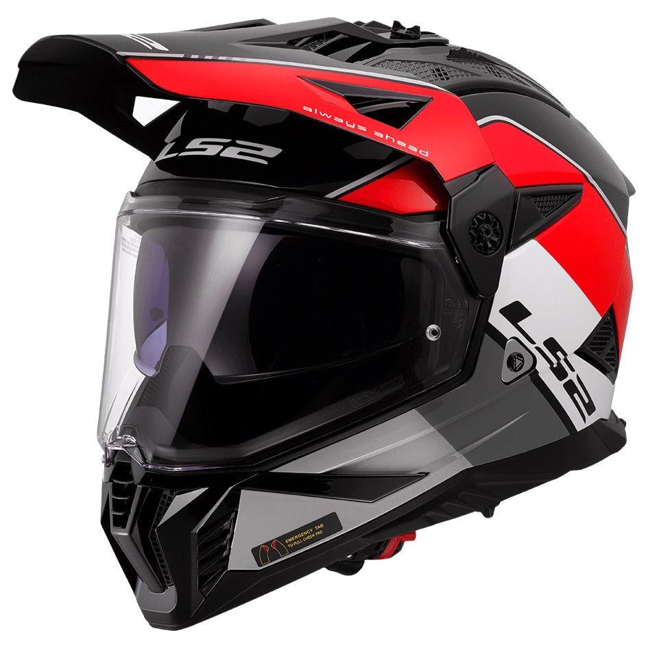 Мотошолом LS2 MX702 Pioneer 2 Rally L Matt Red/White (53471)