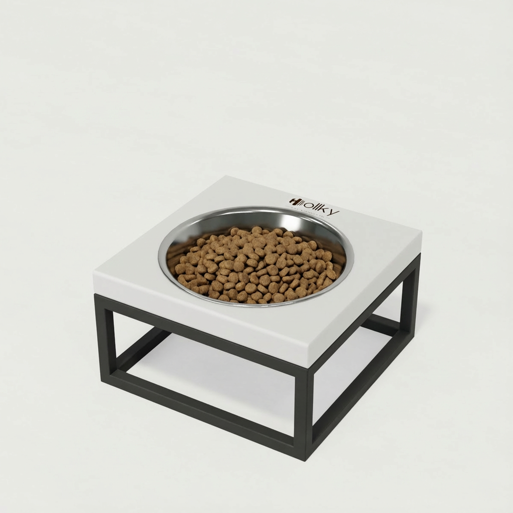 Миска на подставке для кошек и маленьких собак Hollky Base Solo S 0,45 л (S-18187-GRWH)
