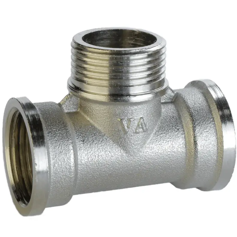 Тройник никелированный 3/4″ВР х 3/4″ВР х 3/4″ВР штампованный А0252Анк VA Тройник никелированный 3/4″ВР х 3/4″ВР х 3/4″ВР штампованный А0252Анк VA