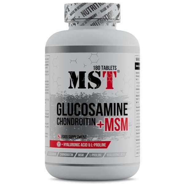 Хондропротектор для спорту MST Nutrition Glucosamine Chondroitin MSM Hyaluronic Acid L-Proline 180 табл. (000023709)