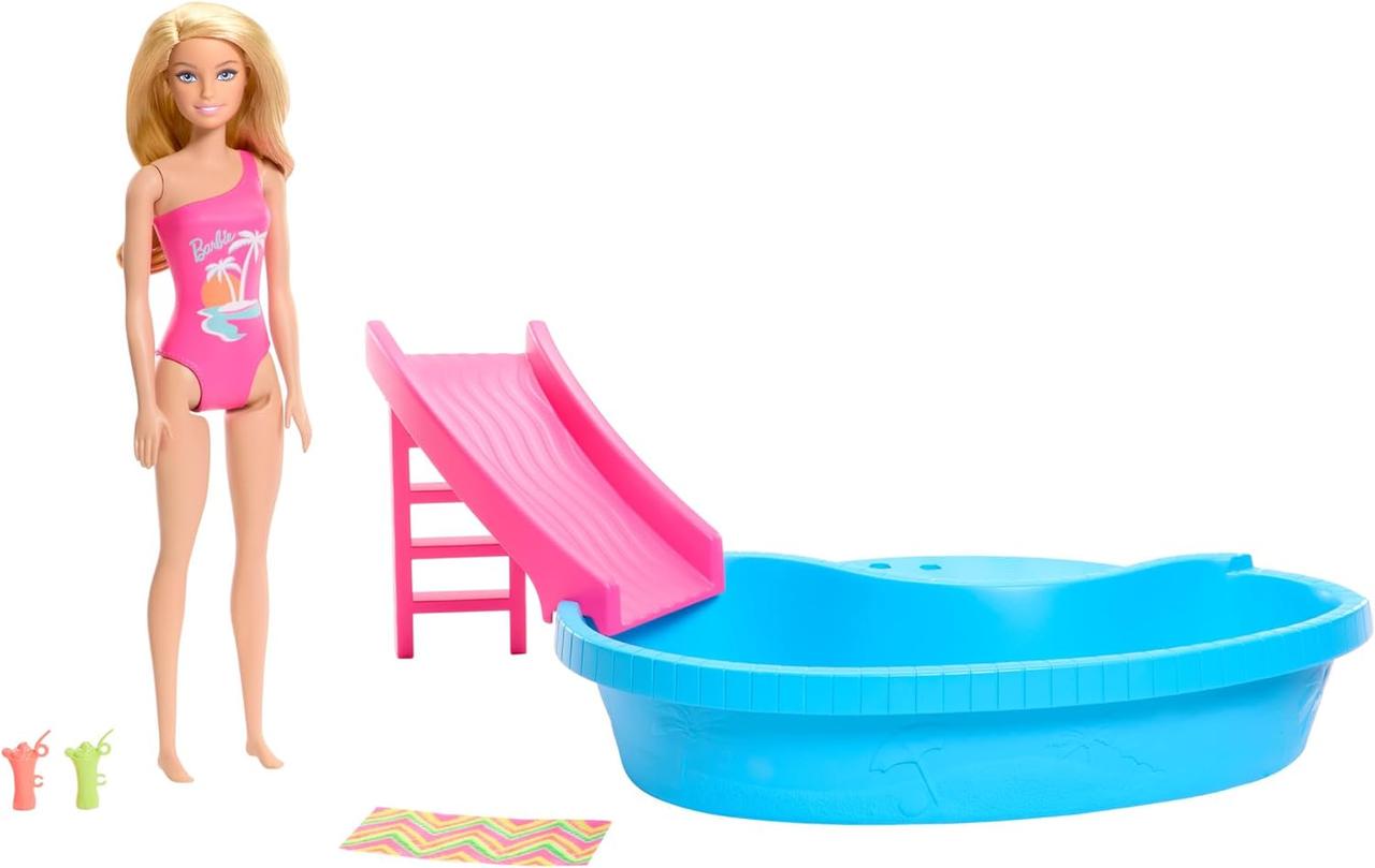 Игровой набор кукла Barbie Doll and Pool Playset HRJ74 (18175875)