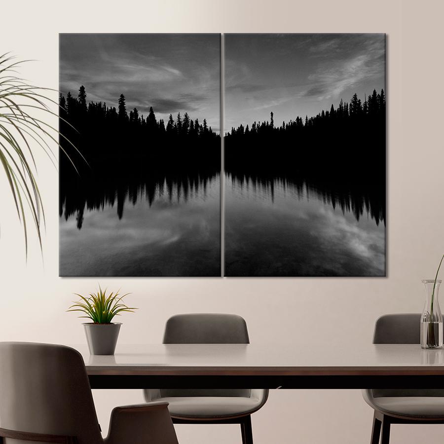 Картина природа Чёрно-белое озеро 71x51 см (A1160-2)