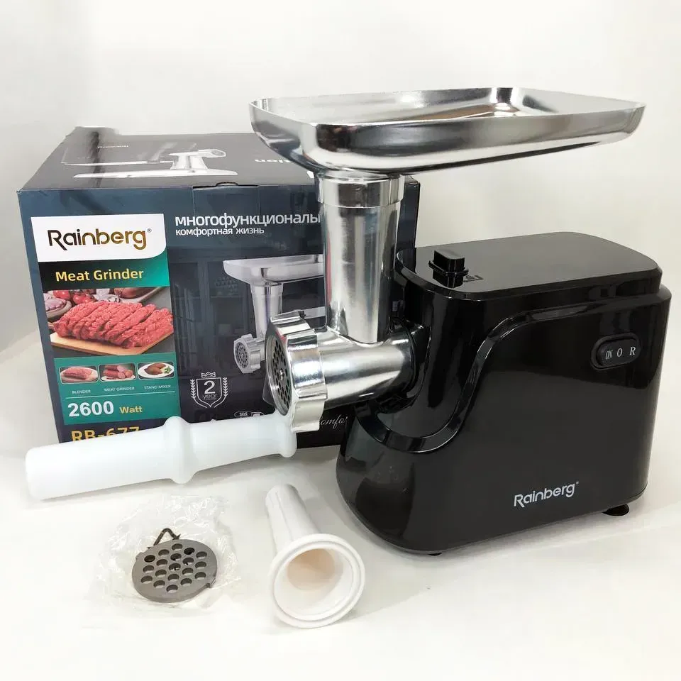 М'ясорубка електрична Rainberg RB-677 з насадкою для ковбас 2600 Вт (ML-04368) - фото 3 М'ясорубка електрична Rainberg RB-677 з насадкою для ковбас 2600 Вт (ML-04368) - фото 3