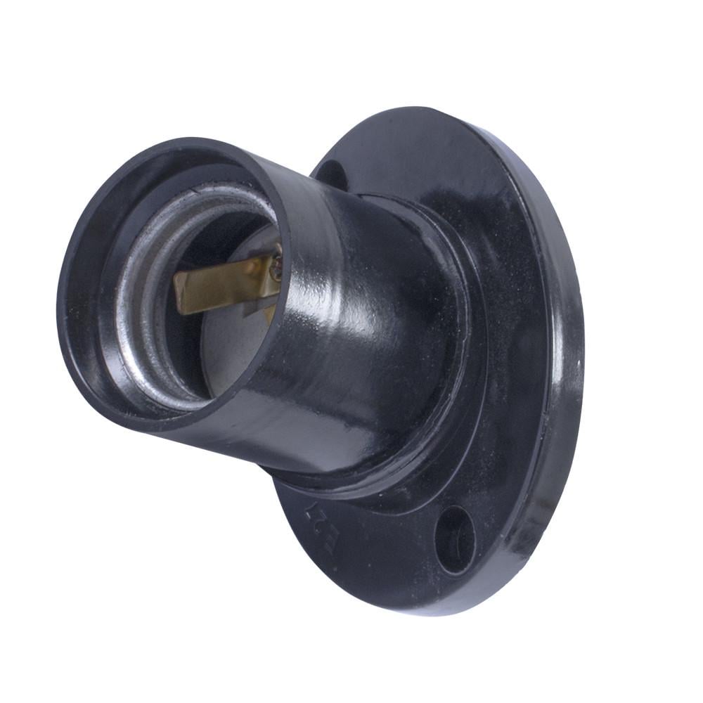 Патрон настенный смещенный E.NEXT e.lamp socket wall skew side.E27.bk.black Е27 бакелитовый Черный (s9100018) - фото 1