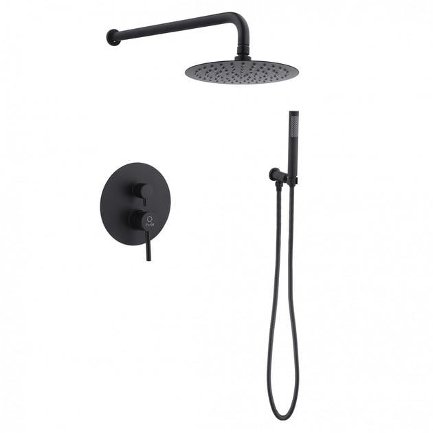 Душова система з тропічним душем PERLA SMART вбудована кругла Чорний (PSS7855B)
