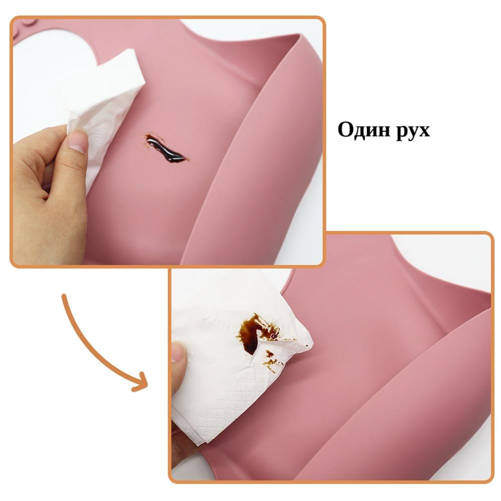 Набір дитячого посуду на присосках силіконовий Темно-рожевий (22392166) - фото 6