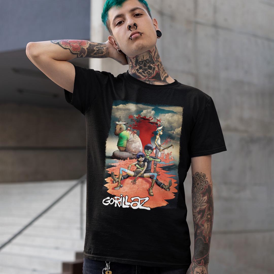 Футболка унисекс Gorillaz Plastic Beach 2XL Черный (0000013039)