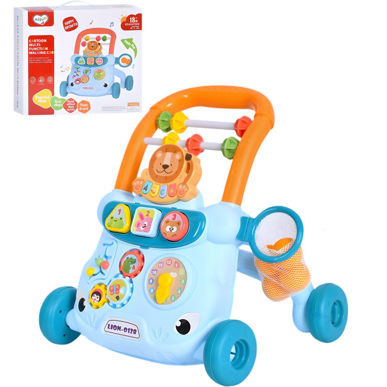 Ходунки-каталка 368-17 с развивающей панелью/пианино/шестернями/сортером (25397745)