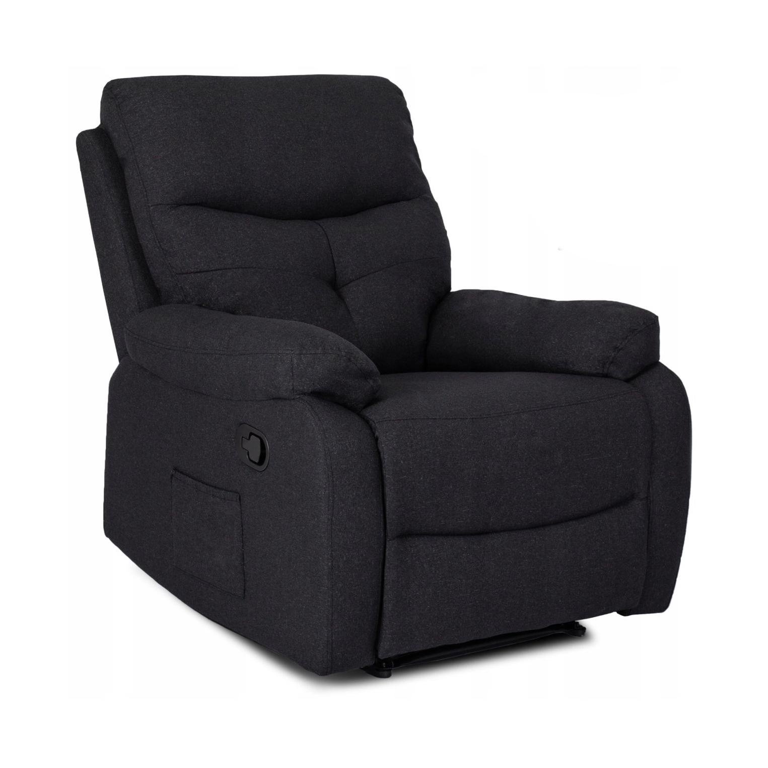 Кресло мягкое Mebel Elite INTER 2 раскладное массажное с реклайнером Черный (ME.INTER2/CZ/T/FW)