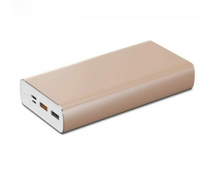 Повербанк K-206 20000 mAh с металлическим корпусом и индикатором заряда 14х6,8х2,9 см Золотистый (124-14-15392)