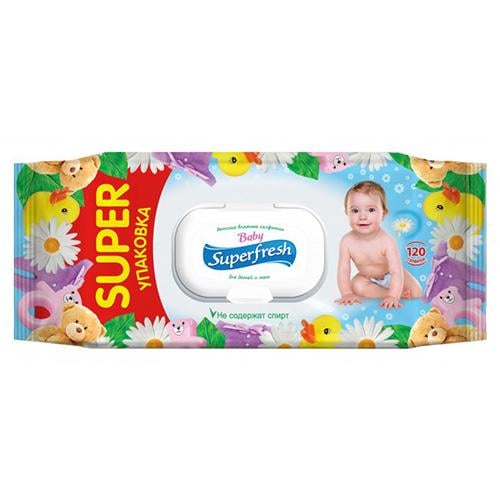 Вологі серветки Superfresh для дітей та мам 120 шт. (19010)