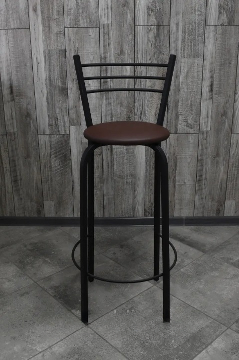 Барний стілець металевий 35х107 см Коричневий/Чорний (28374036)