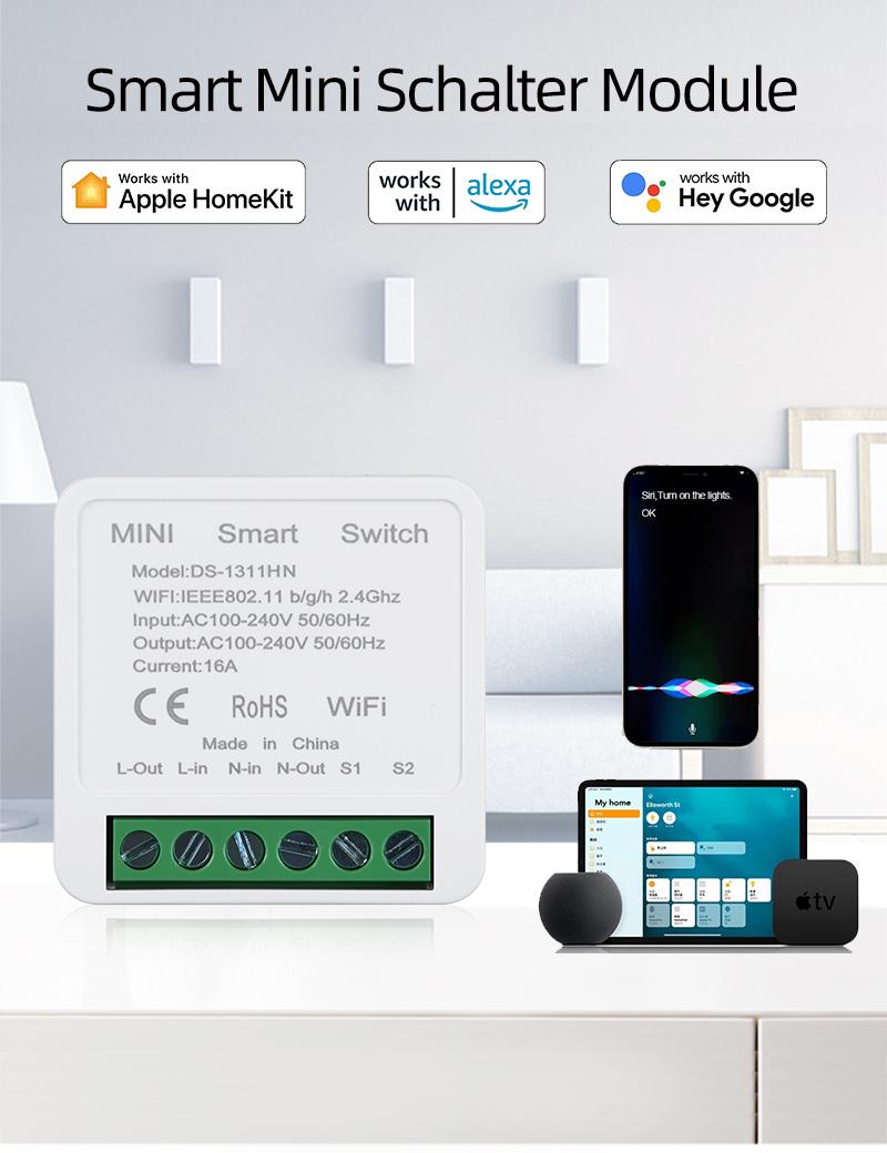 Реле умное Wi-Fi mini switch Homekit 16 A (325gg) - фото 3