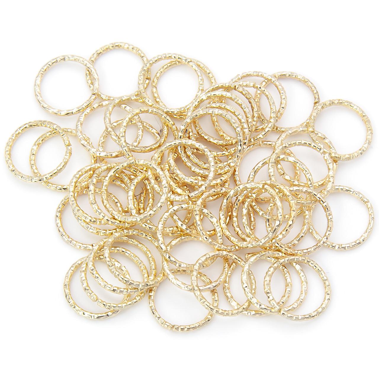 Кольцо соединительное рельефное одинарное 8х1,2 мм в уп. 50 шт. Золотой (КС1208р49)