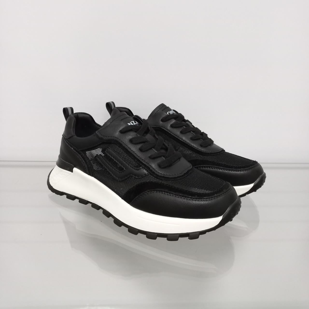 Кроссовки женские с сеткой на платформе р. 36 Черный (33384708)