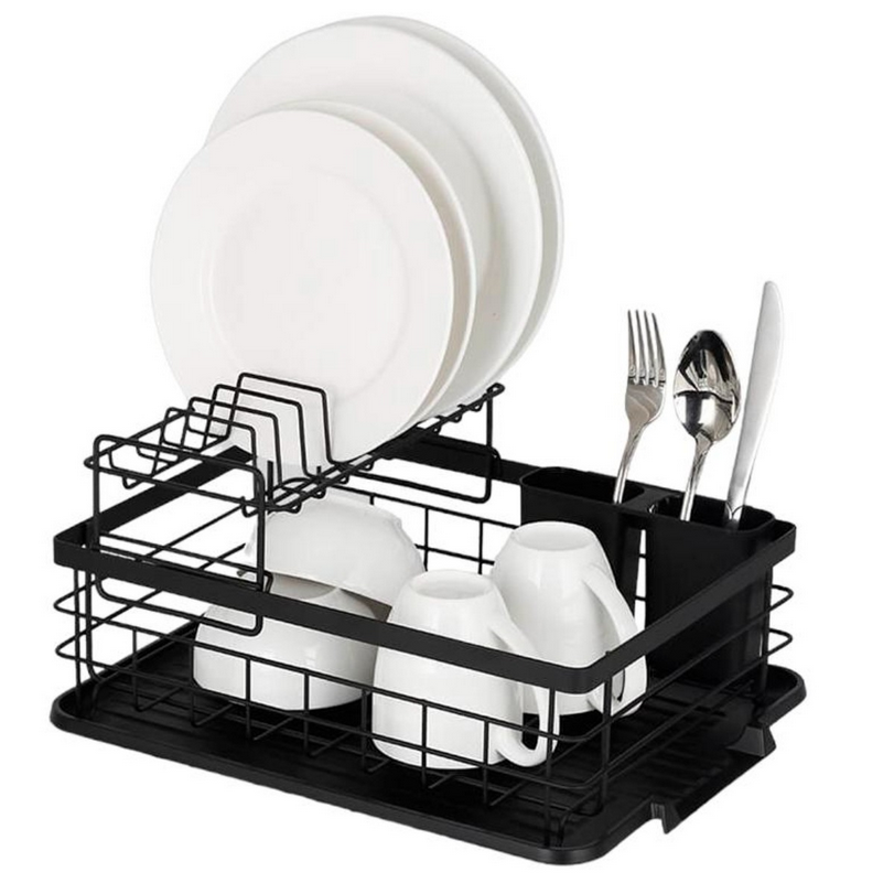 Сушарка для посуду A-PLUS з 2 ярусами Чорний (1153)