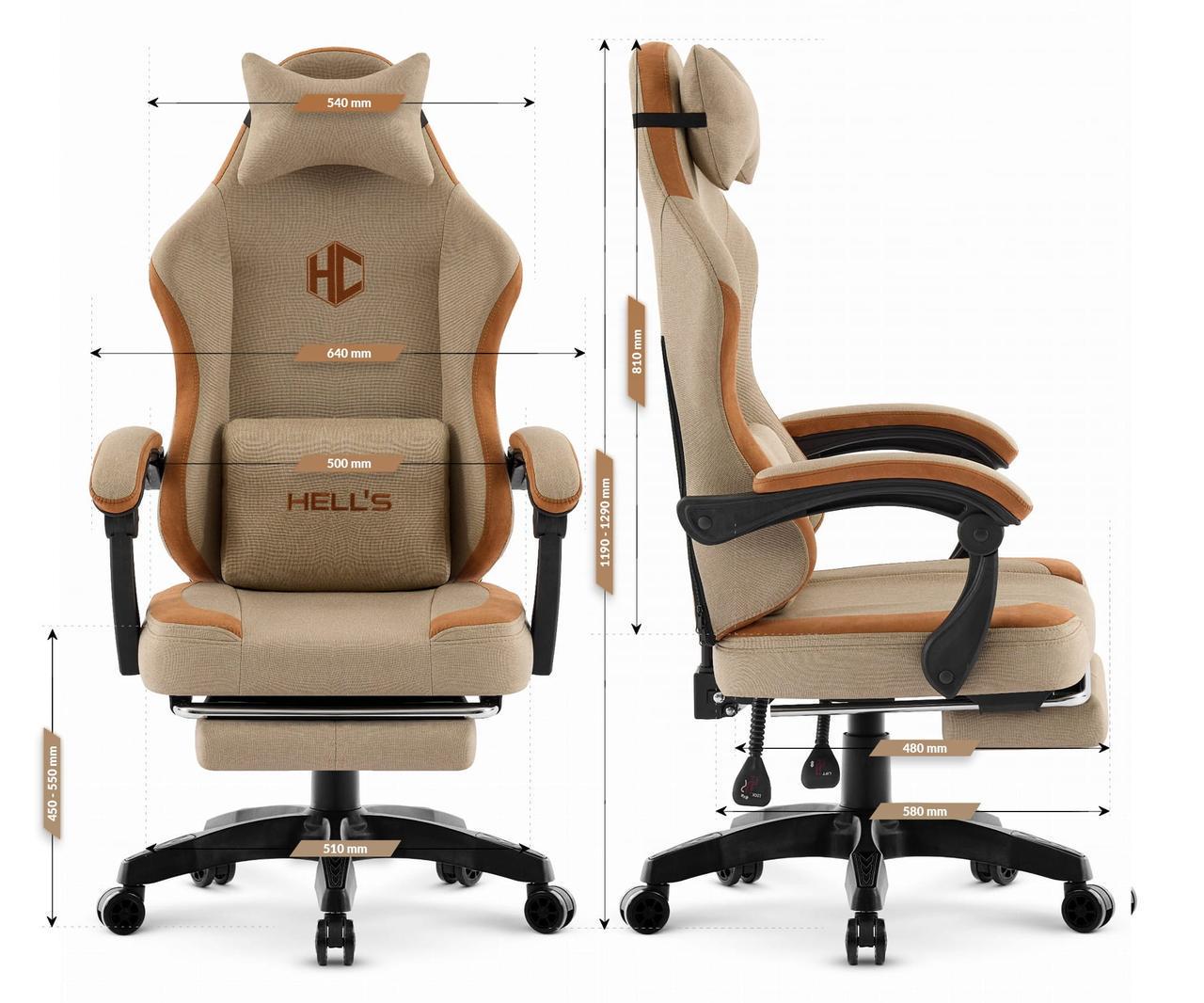 Комп’ютерне крісло Hell’s HC-1016 тканина Beige (5907196011566) - фото 6