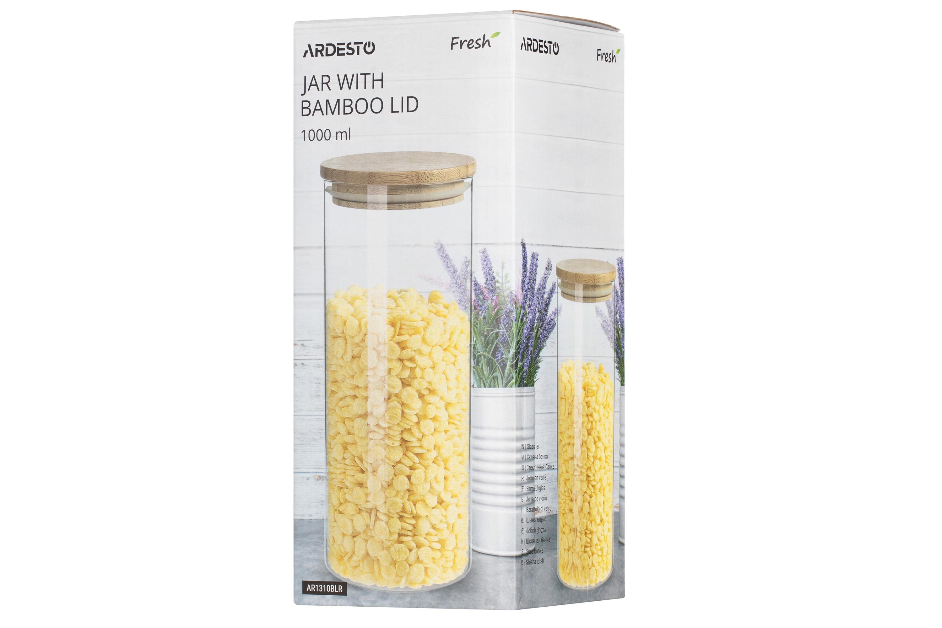 Банка для сыпучих продуктов Ardesto Fresh AR1310BLR стеклянная 1 л (11605557) - фото 3