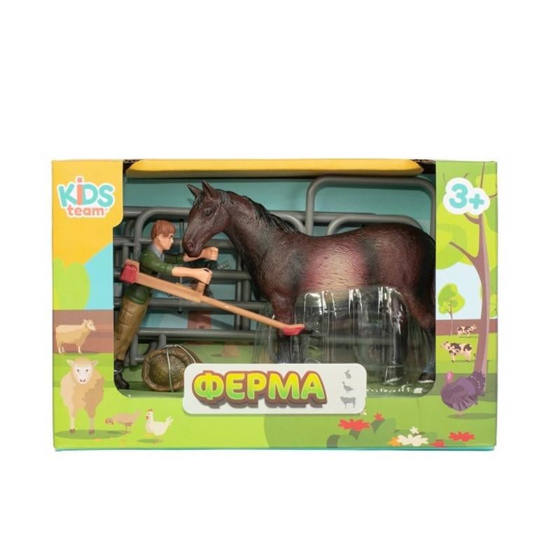 Детский игрушечный набор Kids Team Ферма лошадь с забором (IG-173-N-518)