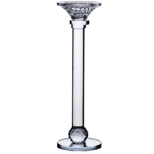 Подсвечник стеклянный Crystal lotus декоративный 34 см Прозрачный