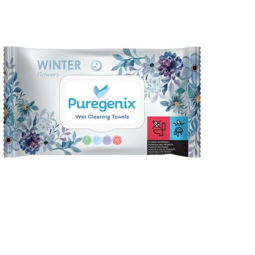 Влажные салфетки Puregenix с ароматом цветов 72 шт. (420701)