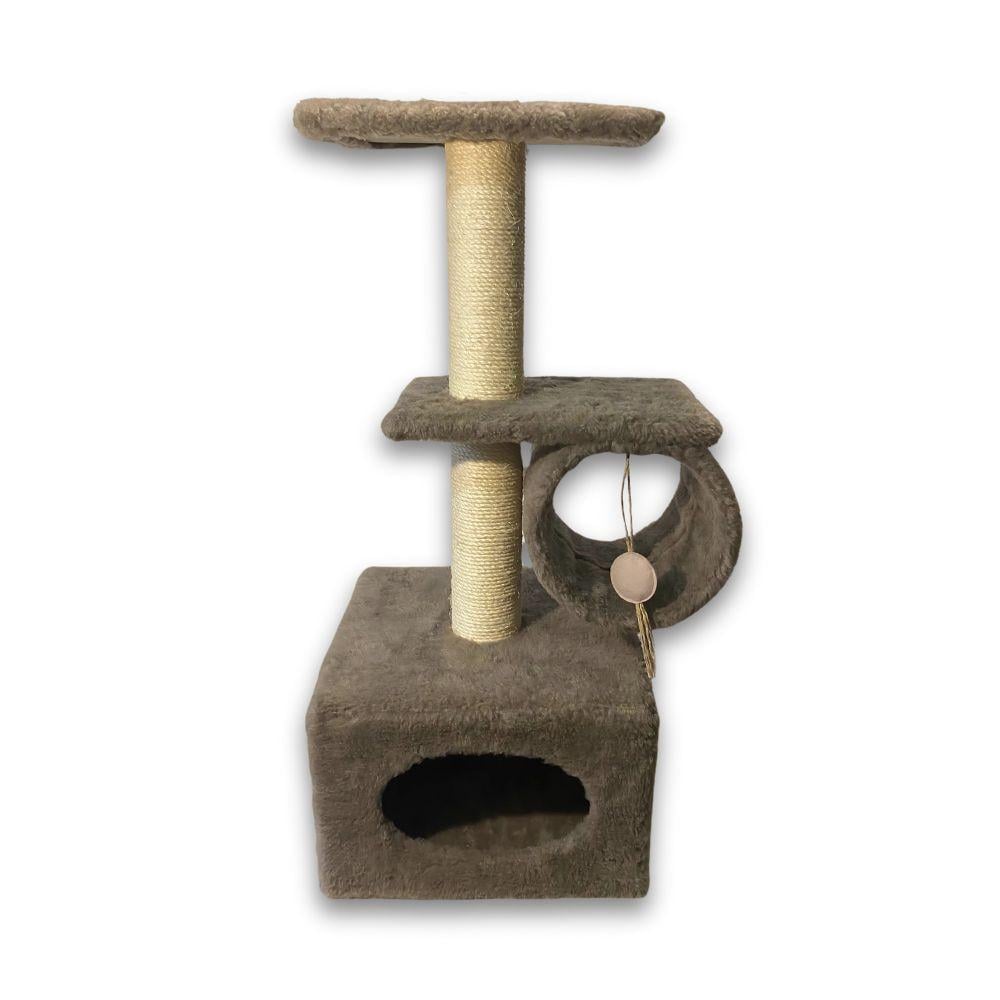 Дряпка Природа Саванна для котів з барабаном 38x38x90 см Капучино (PR244264)