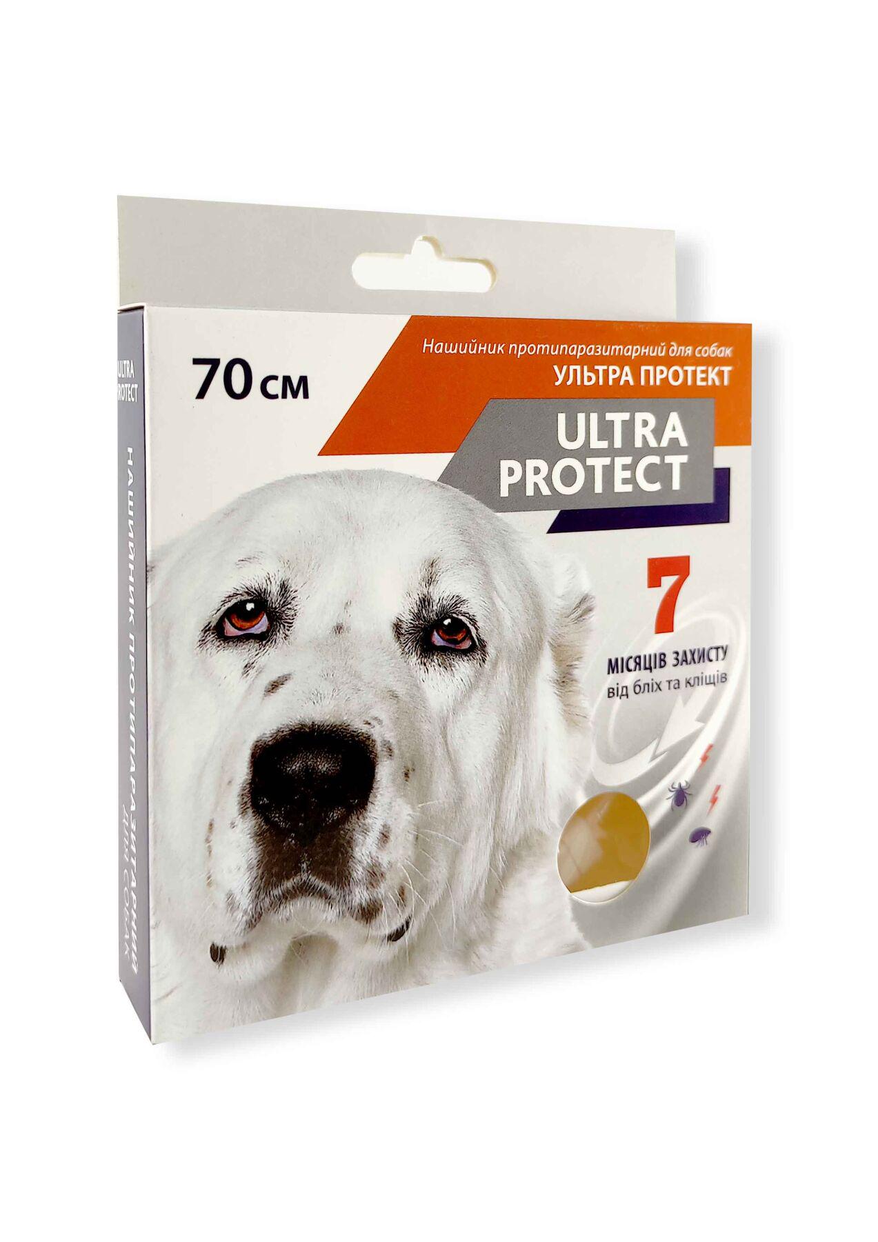Противопаразитарный ошейник для собак Ultra Protect 70 см Белый (001319)