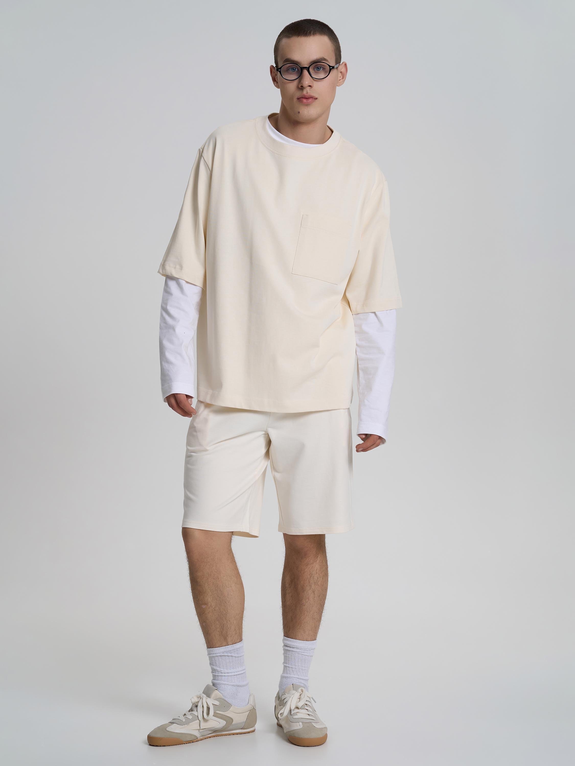 Шорти чоловічі однотонні ROZA 200242 XL Світло-бежевий (4824005726712) - фото 2 Шорти чоловічі однотонні ROZA 200242 XL Світло-бежевий (4824005726712) - фото 2