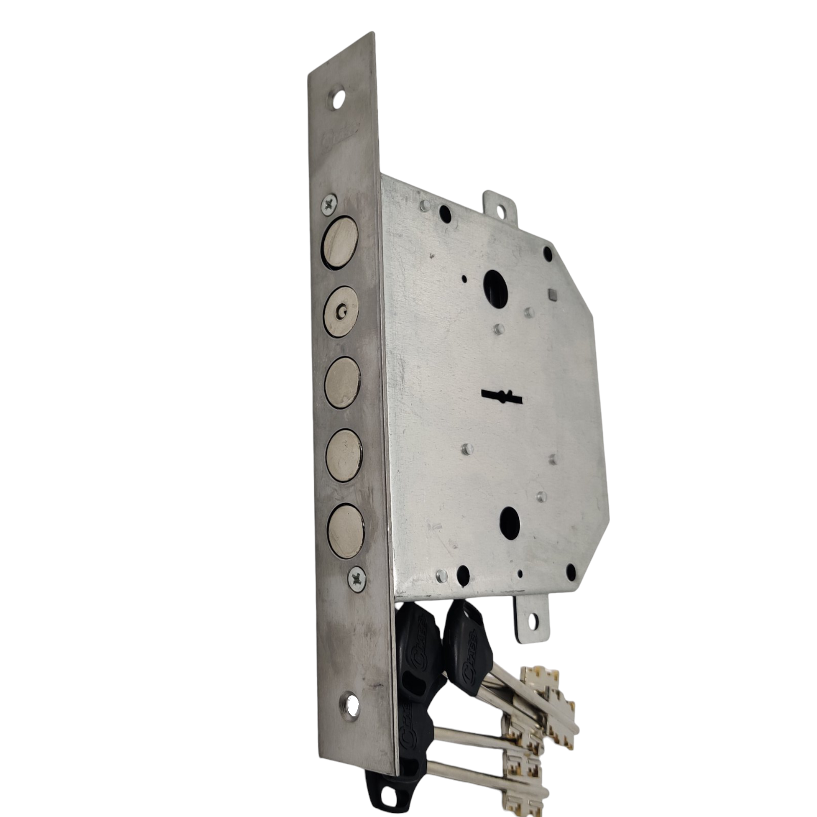 Замок дверний врізний CLASS 06.02 додатковий сувальдний з тягами та латуними ключами (15186415)