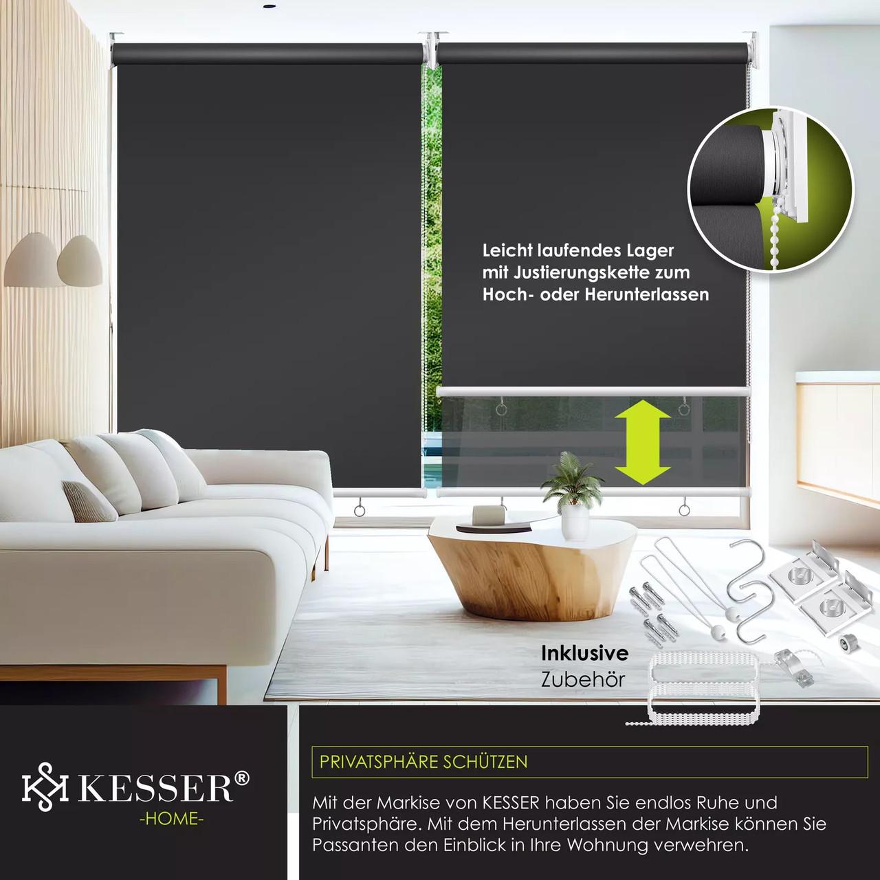 Роллеты солнцезащитные вертикальные KESSER 100х140 см Черный - фото 6