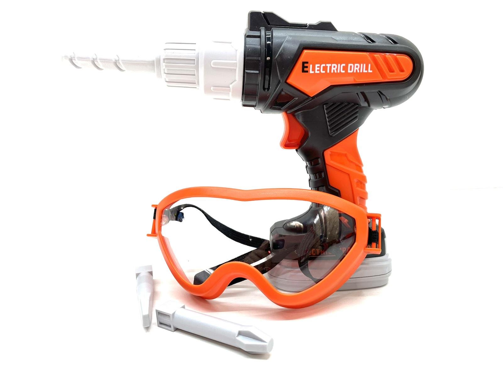 Набір інструментів дитячий шуруповерт та окуляри Чорно-помаранчевий (778-4)