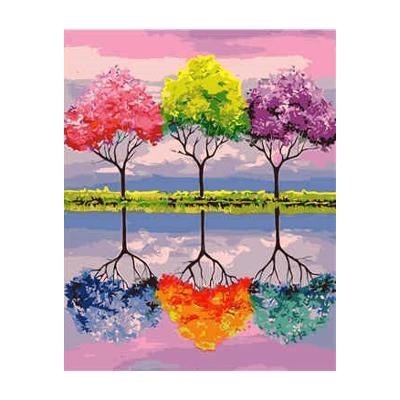 Набор для росписи по номерам Strateg Деревья ярких мечтаний 40х50 см (VA-1947)