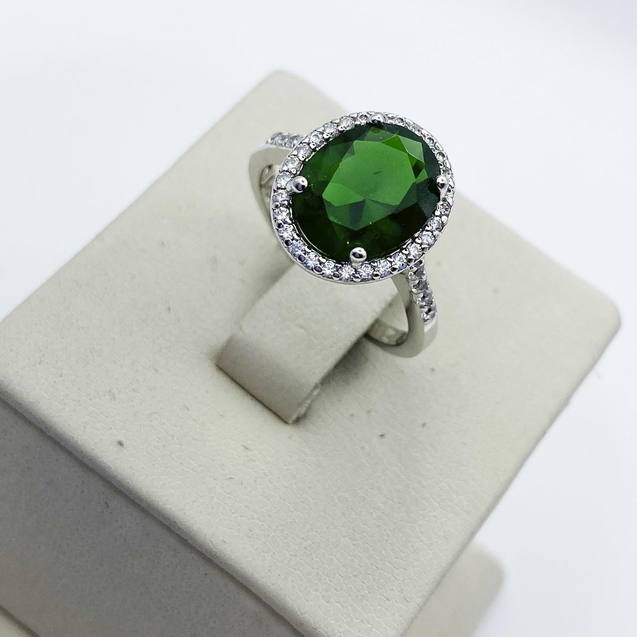 Каблучка срібна зі смарагдом р. 19 3,02 г (1994264345)