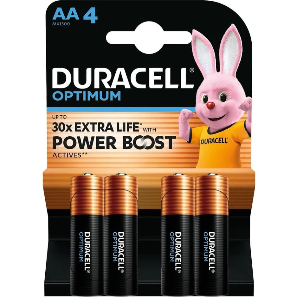 Батарейки Duracell Optimum AA/LR06 Alkaline 4 шт. (5000394158696)