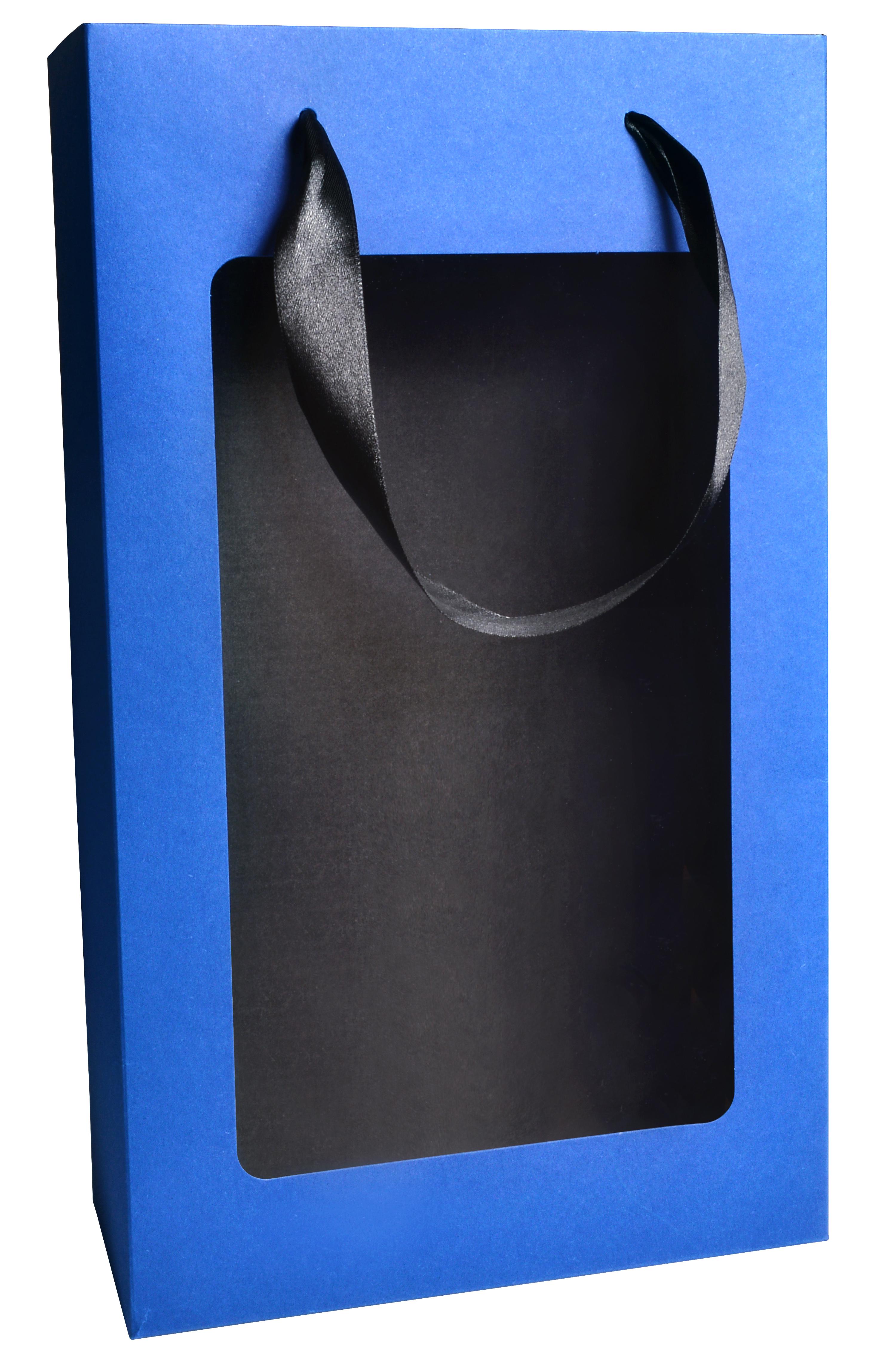 Подарункова коробка з пакетом 350х210х100 мм Лазурно-синій (368914869) - фото 3