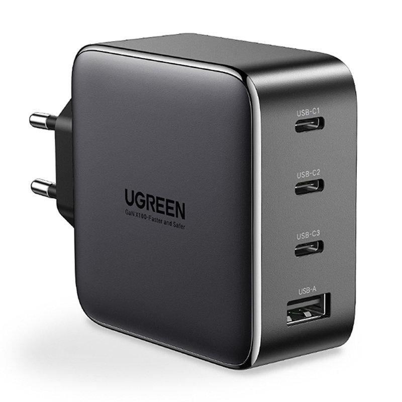 Зарядное устройство Ugreen CD226 100W 3xType-C 1xUSB QC4/ Tech Fast GAN Charger Black (40747)