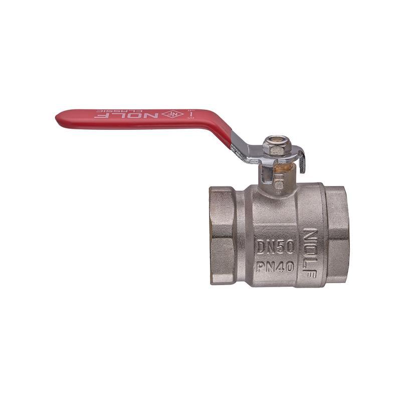 Кран шаровой Nolf classic NFC.611-50 ручка рычаг латунь 2" FF ГГВ В/В Красный (OL-NF3149) - фото 2 Кран шаровой Nolf classic NFC.611-50 ручка рычаг латунь 2" FF ГГВ В/В Красный (OL-NF3149) - фото 2