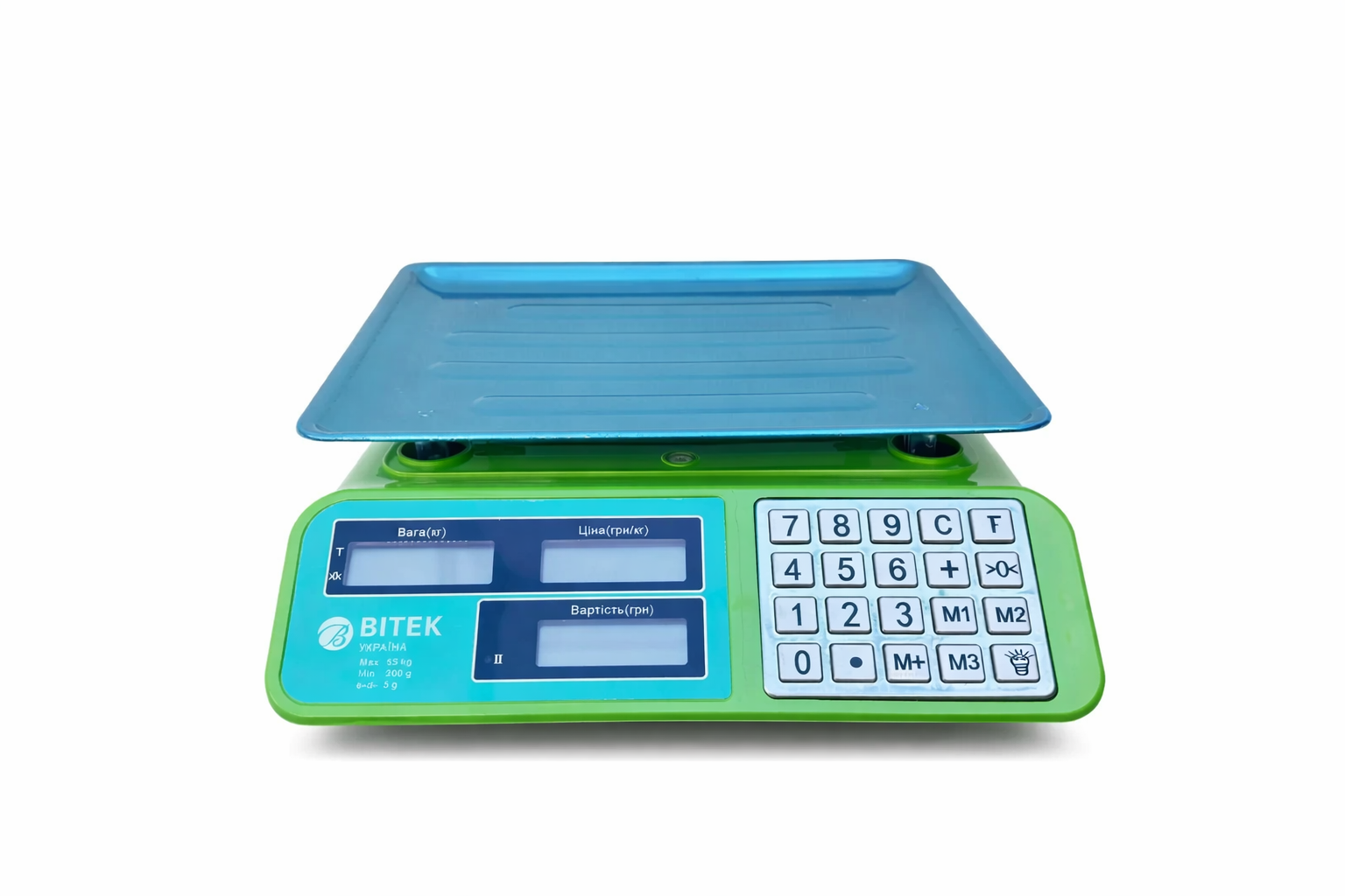 Торговые весы BITEK BT-982S с аккумулятором/двухсторонний LCD дисплей/нержавеющая платформа от 5 г до 55 кг 4V 4 Ah 34х25 см (32710377)