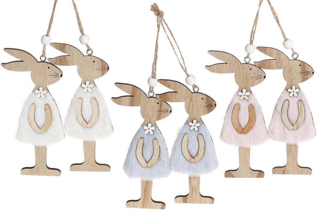 Декорация пасхальная на подвесе BonaDi Зайчик 12 шт. (781-977)