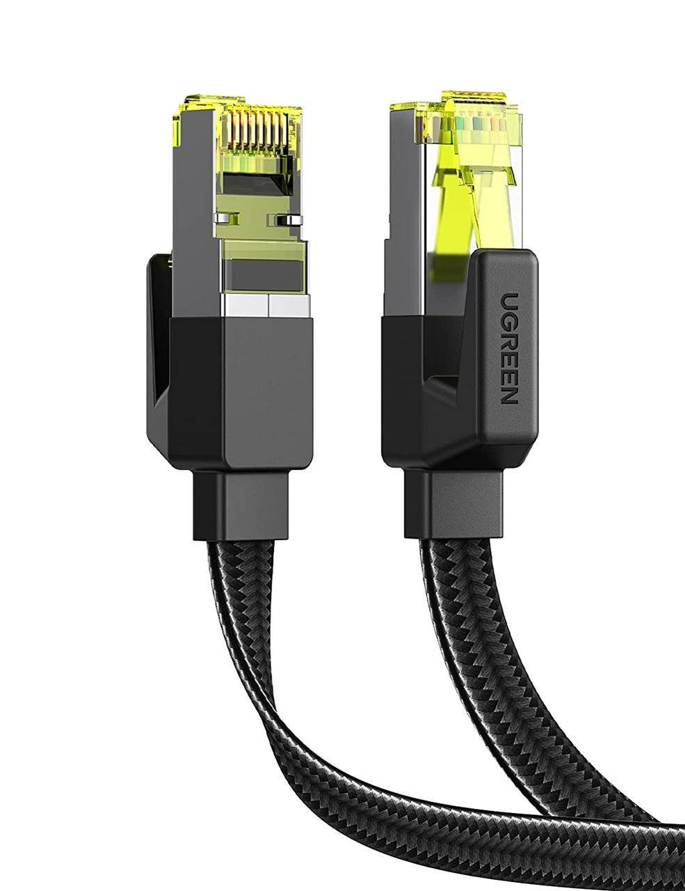 Сетевой кабель UGREEN Ethernet высокоскоростной плоский интернет-кабель Cat 7 5 м Black