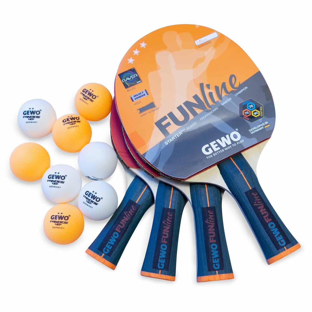 Набор для настольного тенниса Gewo Family & Friends 4 Bats 8 Balls (97010000)