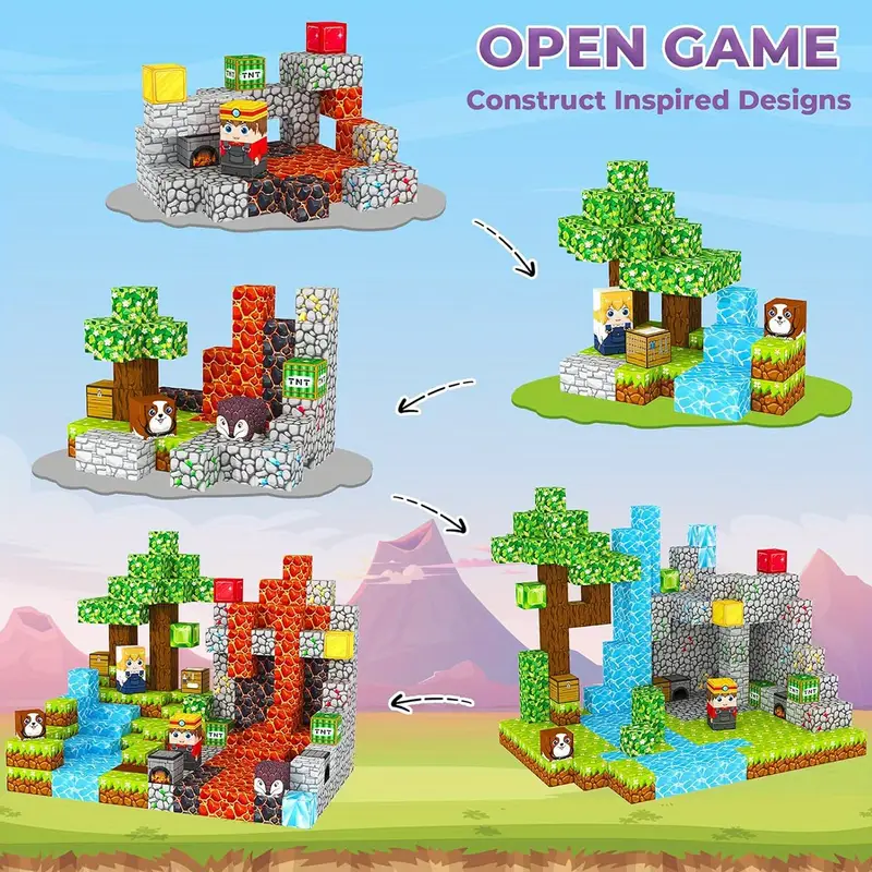 Конструктор магнітний Minecraft Пошук скарбів 100 шт. (2738125164) - фото 5