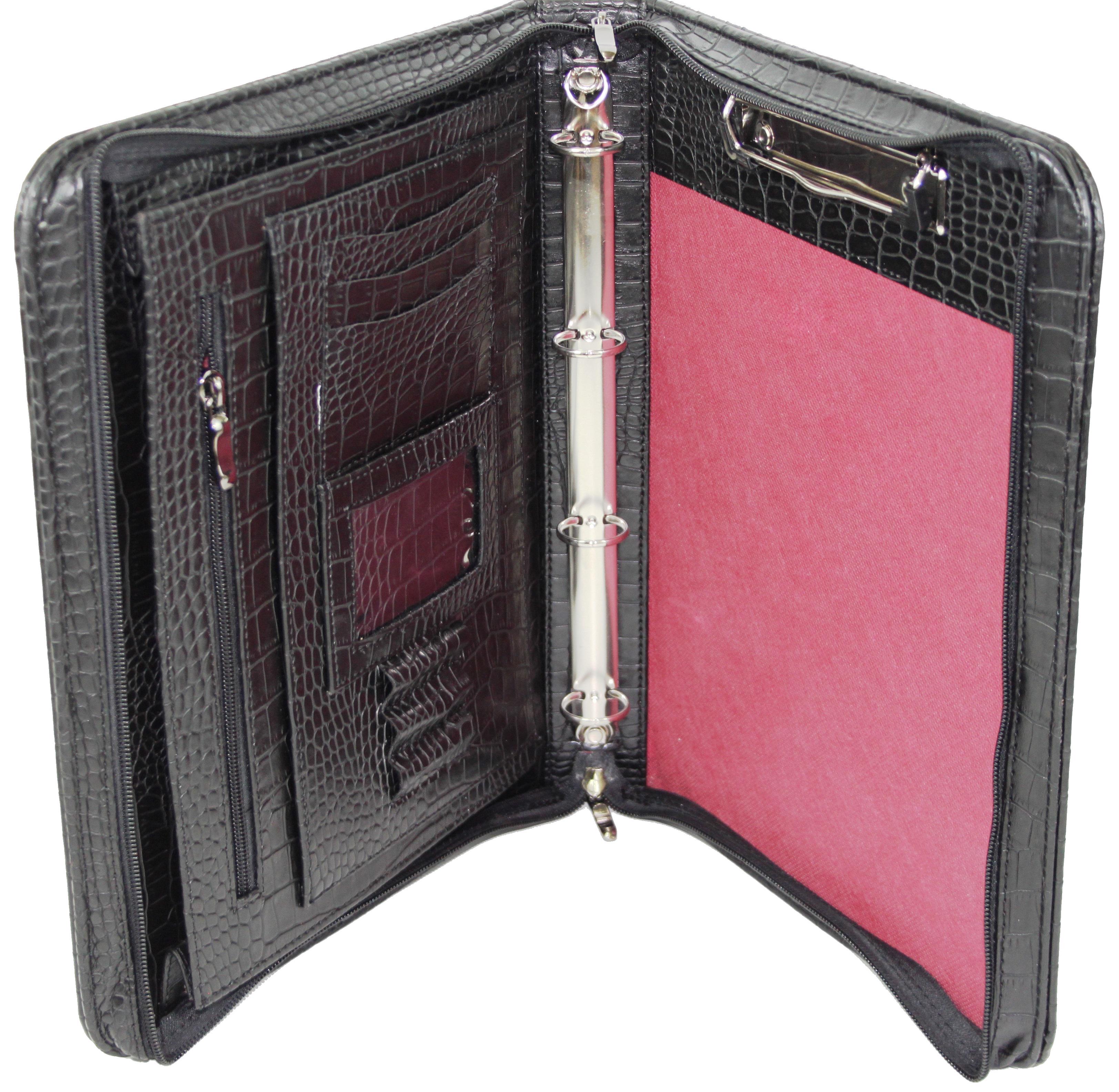 Папка деловая Portfolio из искусственной кожи под крокодила А4 Черный (Port1008 croco black)