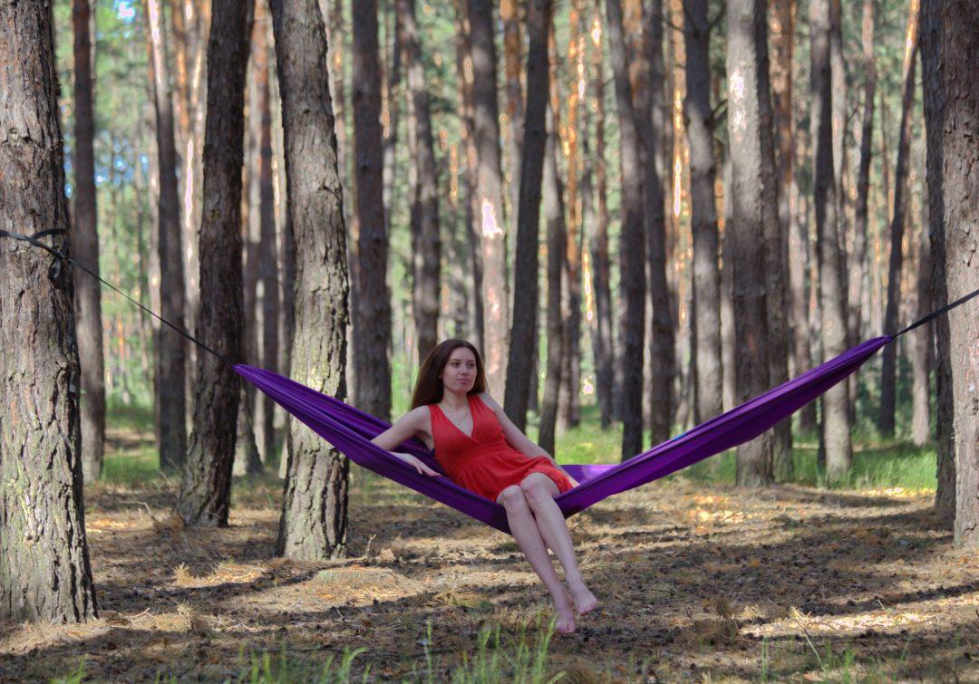 Гамак подвесной двухместный/туристический Eco на 180 кг с чехлом и креплениями 300х145 Фиолетовый - фото 2 Гамак подвесной двухместный/туристический Eco на 180 кг с чехлом и креплениями 300х145 Фиолетовый - фото 2