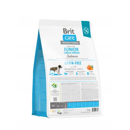 Корм сухой Brit Care Dog Grain-free Junior Large Breed для молодых собак больших пород беззерновой с лососем 3 кг - фото 3